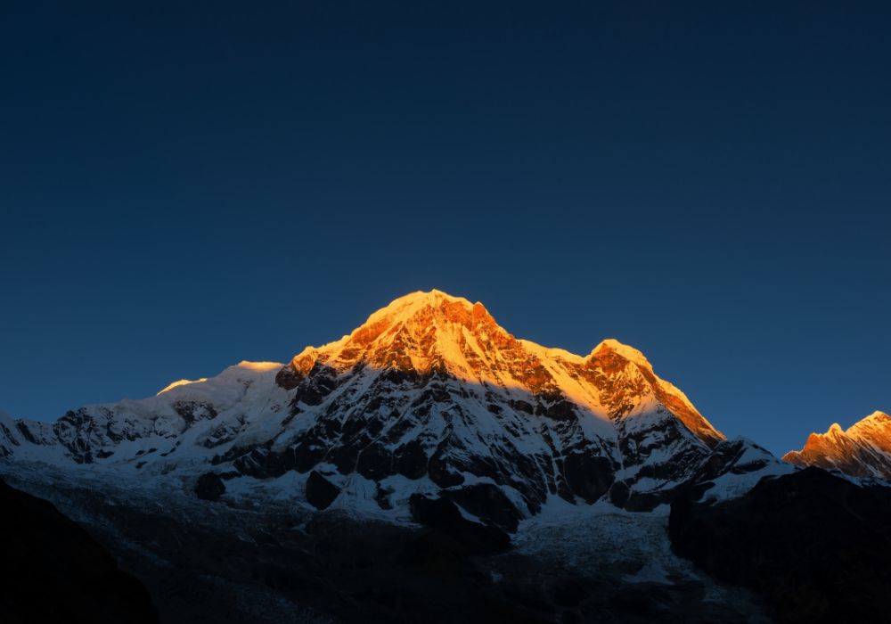 Sunset On The Cliff Of Annapurna