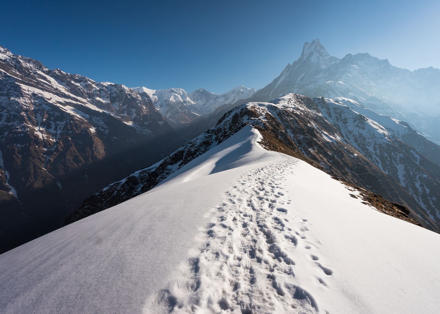 Fishtail Mountain And Snow During Mardi Himal Trek
