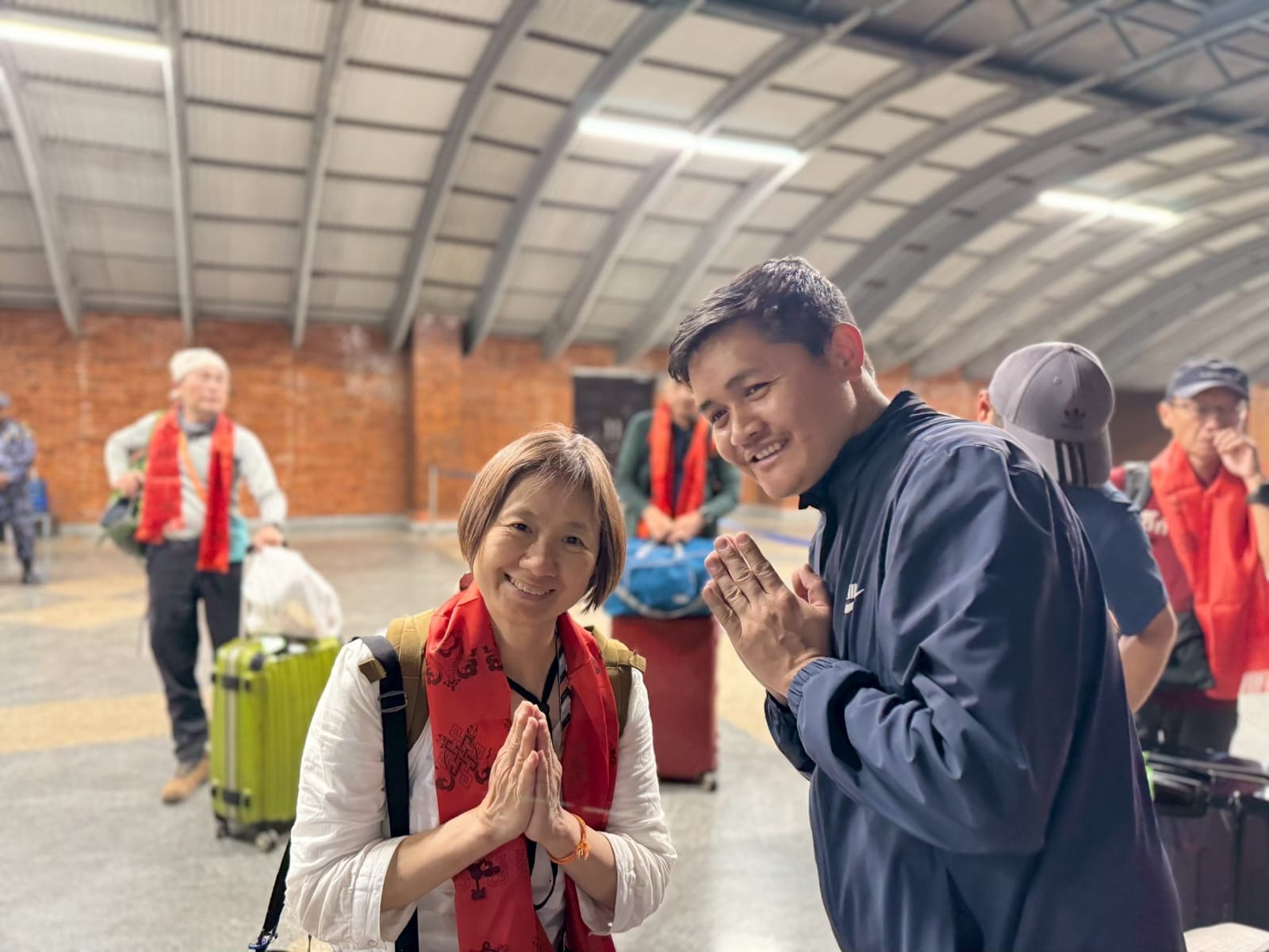 Saying goodbye to our guests at the Airport.